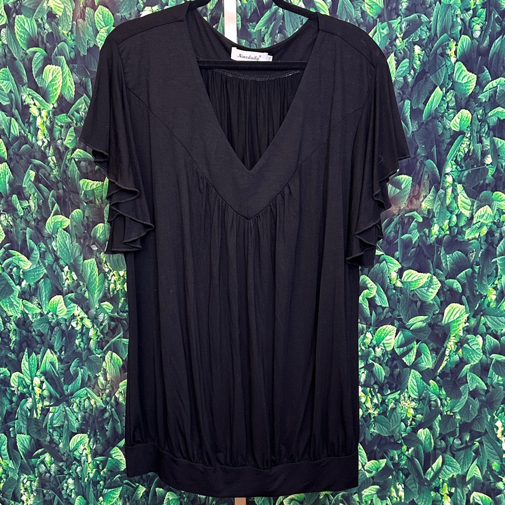 Black V-Neck Shirt  XXl